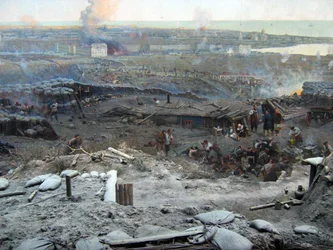 Panorama oblężenia Sewastopola (mixed media)